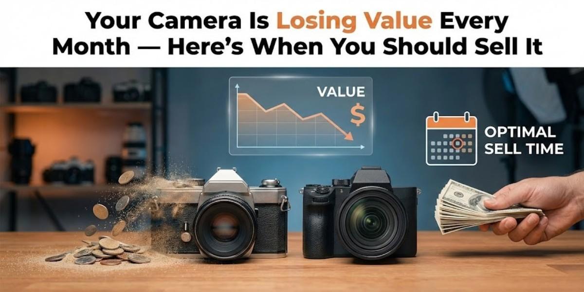 professional camera gear showing value loss and resale timing concept