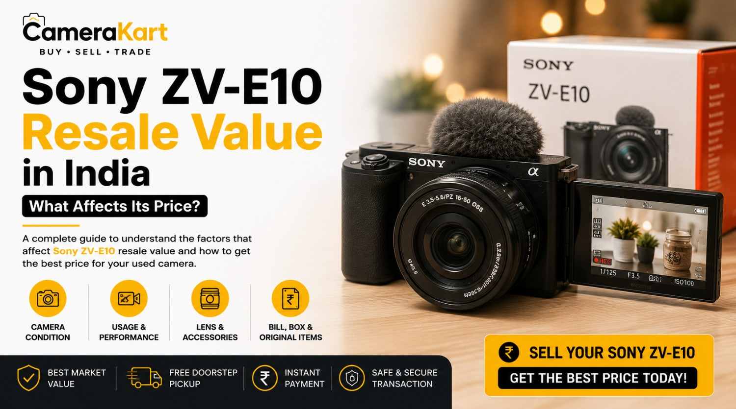 Sony ZV-E10 Resale Value in India: What Affects Its Used Price?