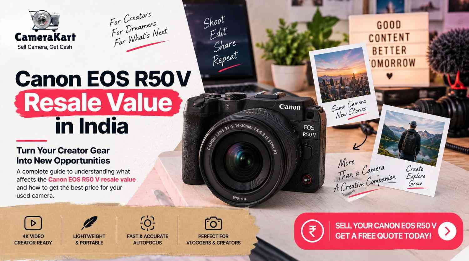Canon EOS R50 V Resale Value in India: How Much Is Your Used Camera Worth?